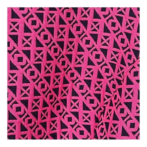 Cynthia Rowley Pink Brocade Fit & Flare Geometric Print Dress Women Size 8 - Picture 3 of 6